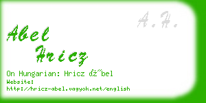 abel hricz business card